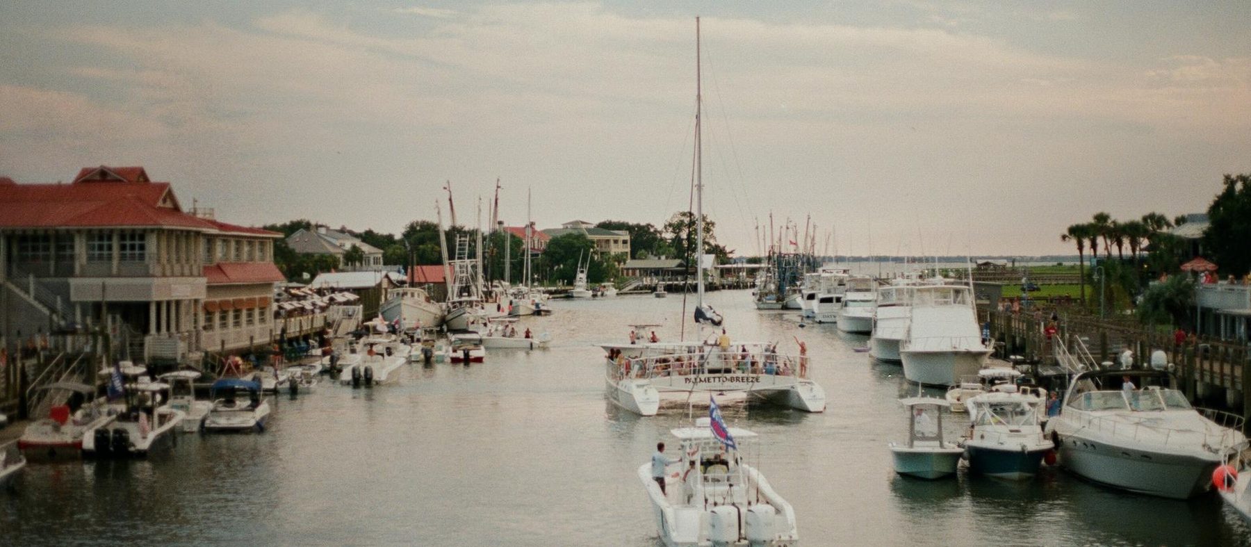 Shem Creek in Mount Pleasant at dusk